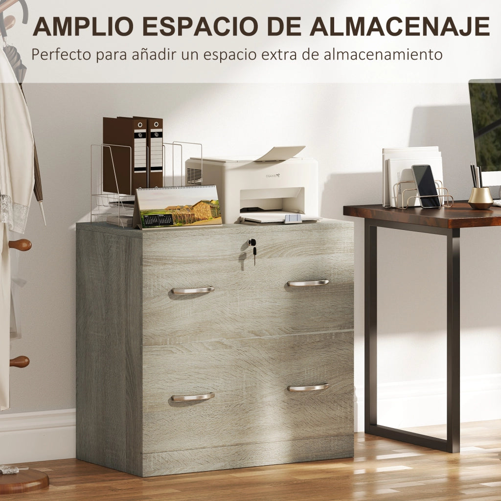 Scrivania con cassetti e cassettiera per archiviazione ¨C Zephmum ¨C 77x42x72 cm Legno Naturale