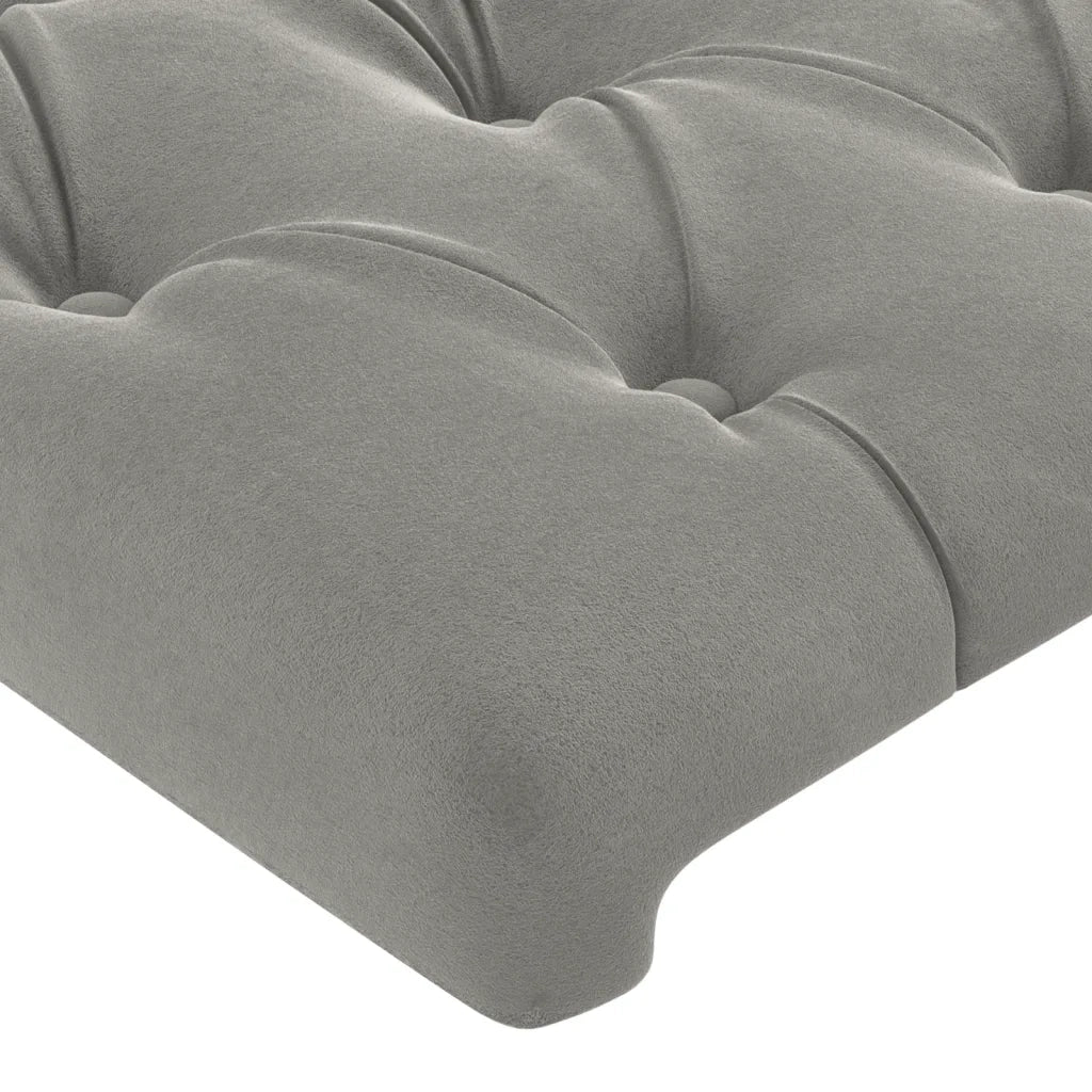 Testiera | Testata ad Orecchio Grigio Chiaro 83x16x118/128 cm in Velluto