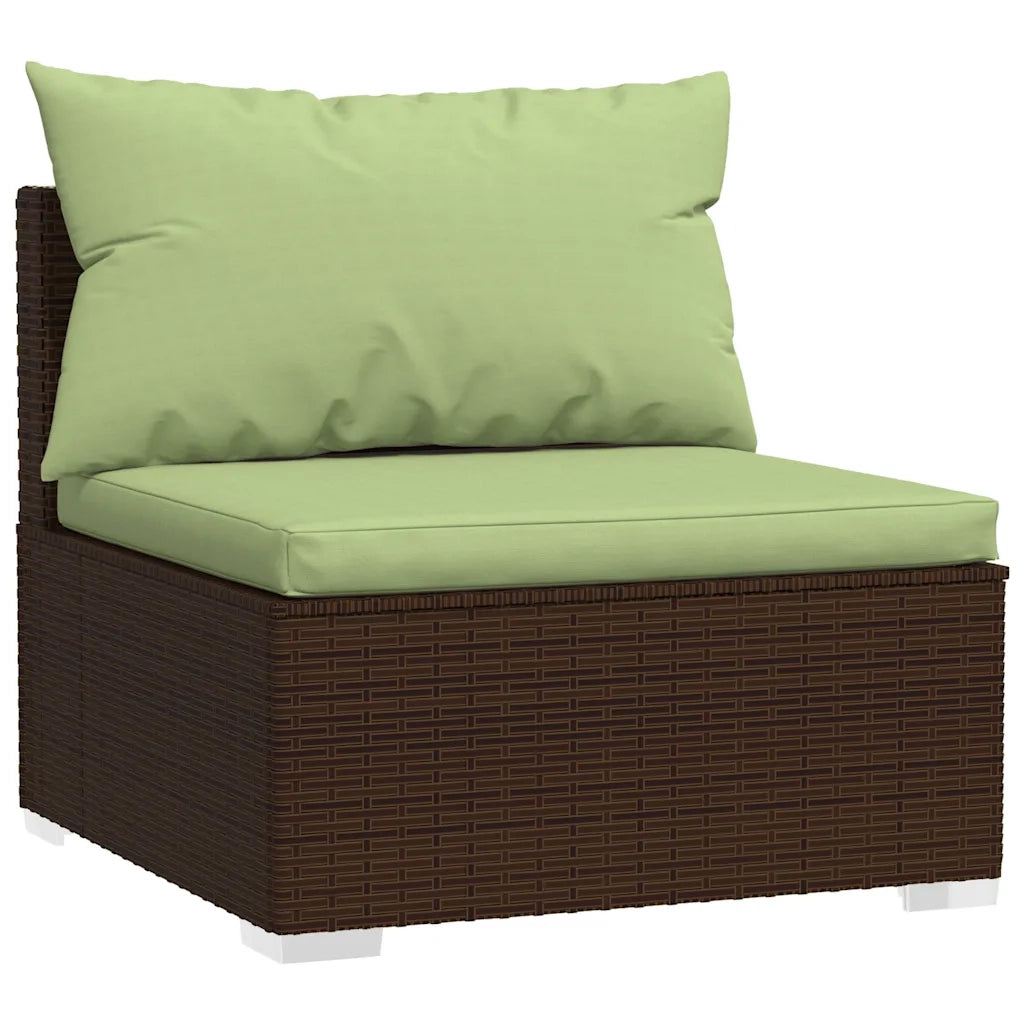 Set Divani da Giardino 5 pz con Cuscini in Polyrattan Marrone 3101660
