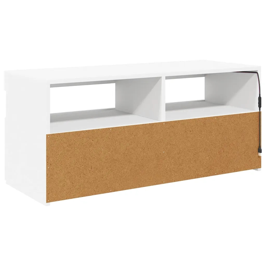 Mobile Porta TV con Luci LED Bianco 90x35x40 cm 804382