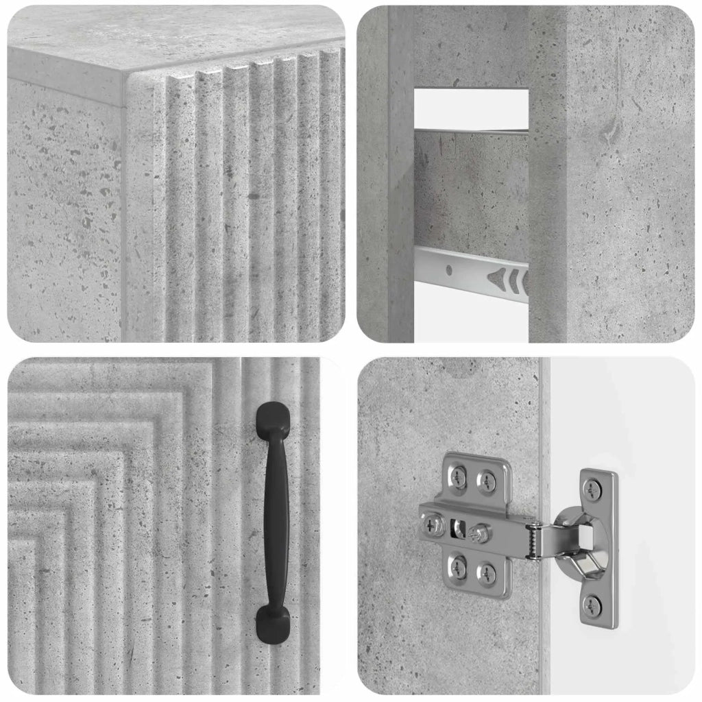 Set di armadietti da bagno in 3 pezzi HAARLEM Grigio Cemento 3417777