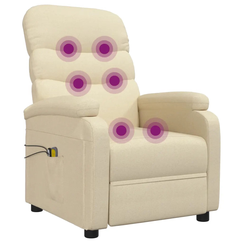 Poltrona Massaggiante Elettrica Crema in Tessuto 3073703