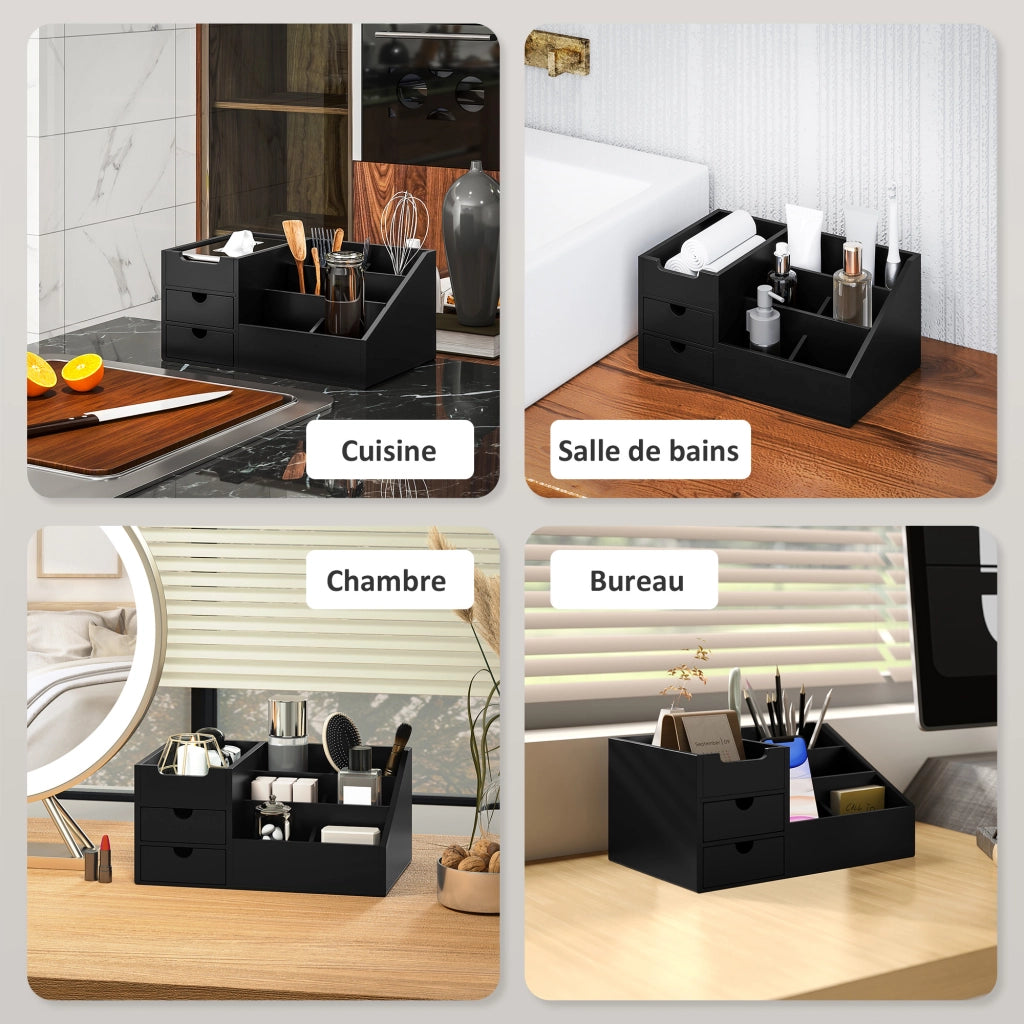 Scrivania con Cassetti ¨C Zephmum ¨C Nero Bamb¨´ 90x50x