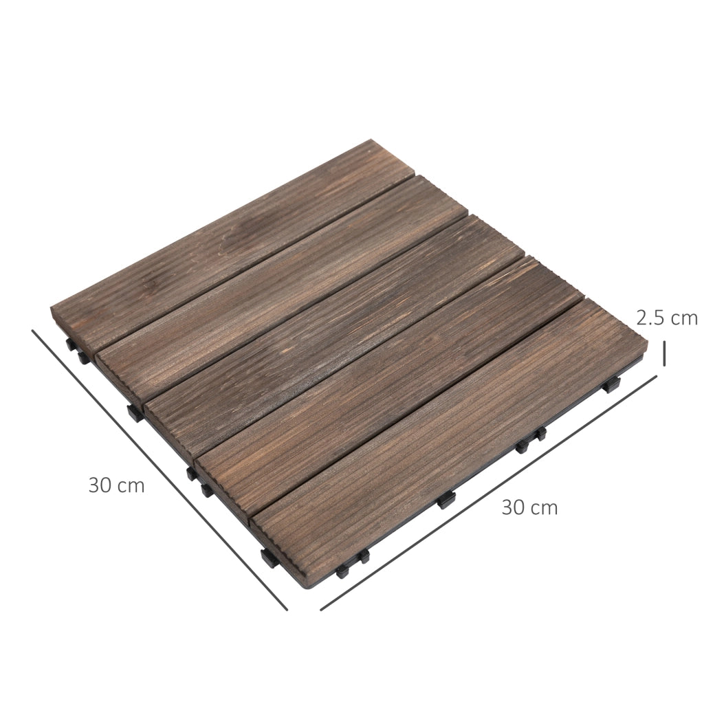 Pavimento in Legno per Esterni ¨C Minimal ¨C Set 27 Pezzi, 30x30x2.5 cm