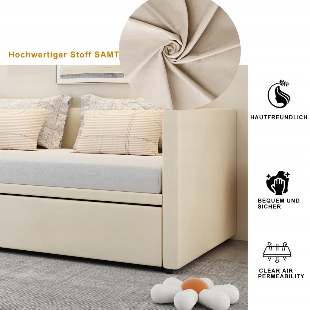 Letto a scomparsa imbottito - Xylo - 90x180x200 - Beige