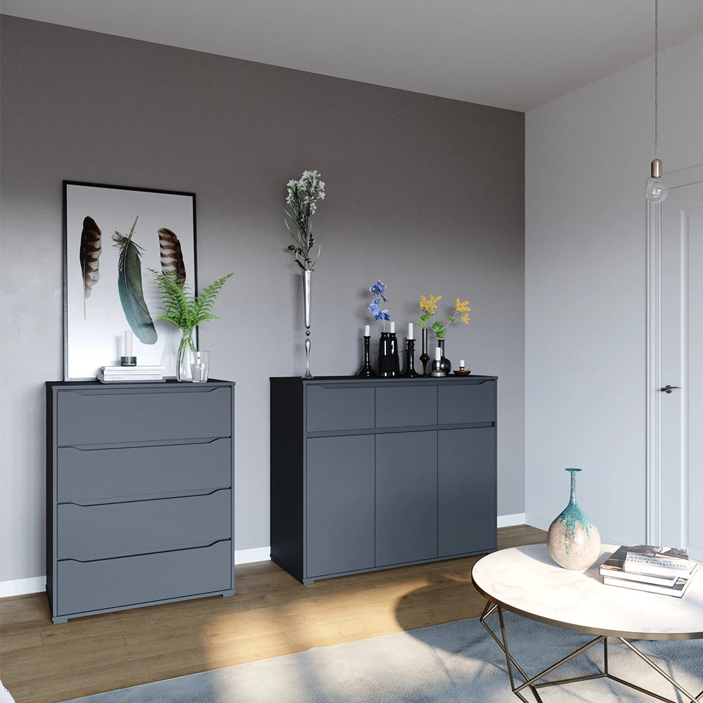 Vicco Credenza Antracite 48 x 101.6 cm con 4 cassetti