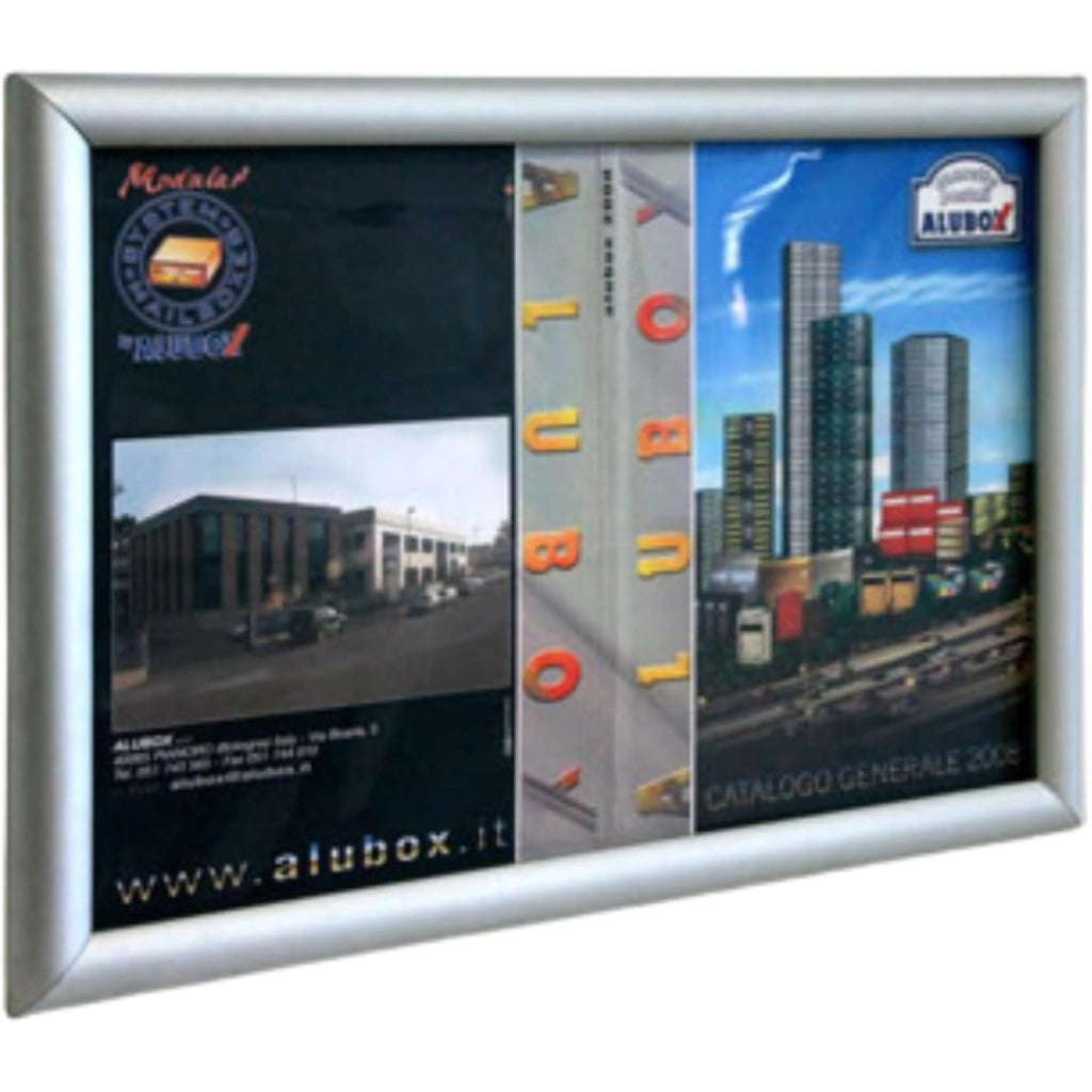 ALUBOX Bacheca Da Parete Per 1 Foglio A3 In Alluminio Anodizzato Bacheca Porta Avvisi Con Magneti Inclusi COLORE: ARGENTO METALLIZZATO