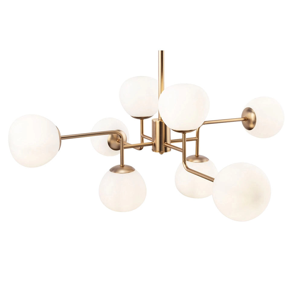 Maytoni Lampadario Sospensione Erich 8 luci E14 oro rosa metallo diffusore vetro