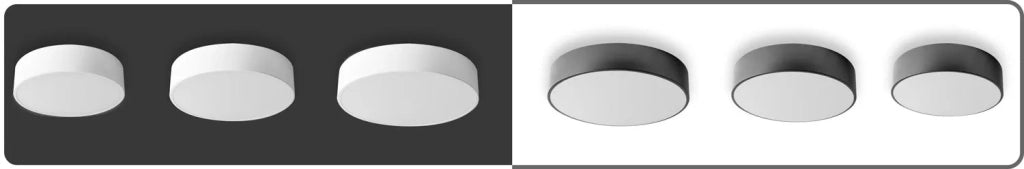 Lampada Plafoniere 50cm Rotonda Nero Da Soffitto APP644-5C