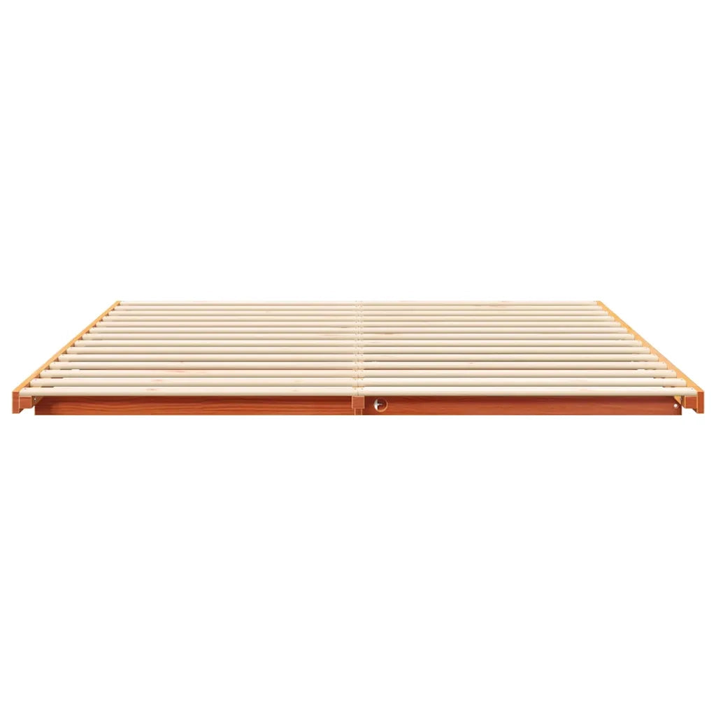 Struttura del letto Marrone cerato 200 x 220 cm Pino massello 873141