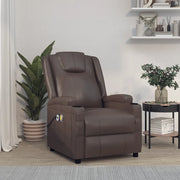 Poltrona Massaggiante Elettrica Marrone in Similpelle 3073797