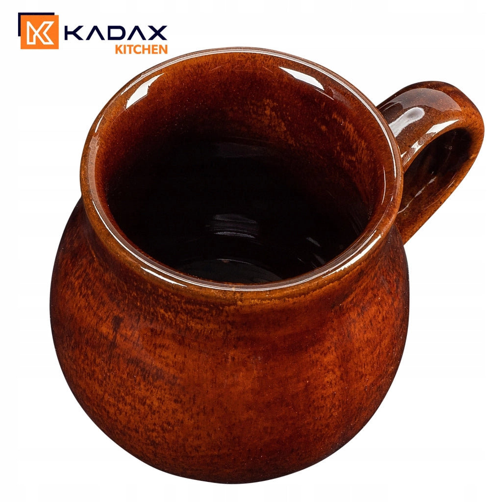 Set di 4 tazze da vin brulé KADAX da 250 ml con manico in gres.
