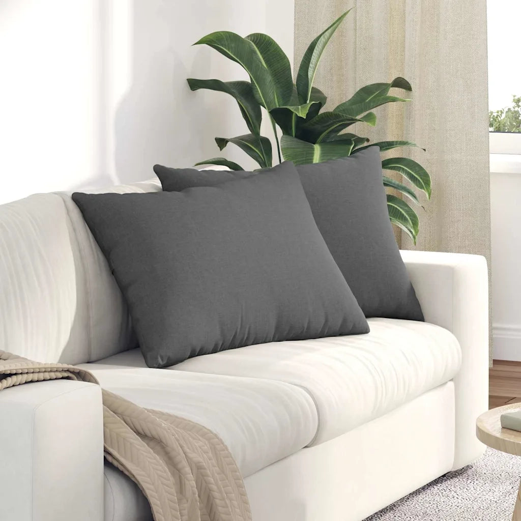 Cuscini da Divano 2 pz | Cuscini per sedie Grigio scuro 70 x 50 cm Tessuto
