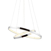 Lampada a sospensione LED anelli cromo 28W Endon KLINE