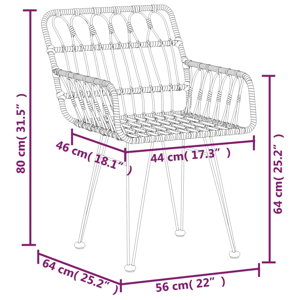 Set da Pranzo da Giardino 9 pz in Polyrattan 3157865