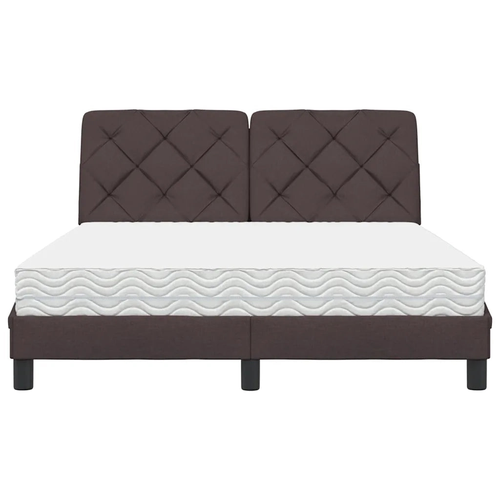 Letto con Materasso Marrone Scuro 120x200cm Tessuto 3310730