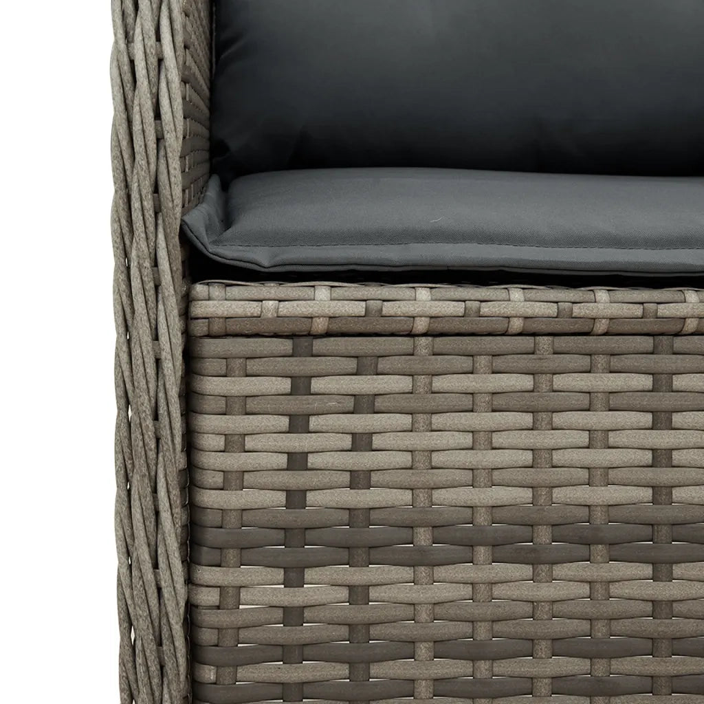 vidaXL Set Divani da Giardino 5 pz con Cuscini in Polyrattan Grigio