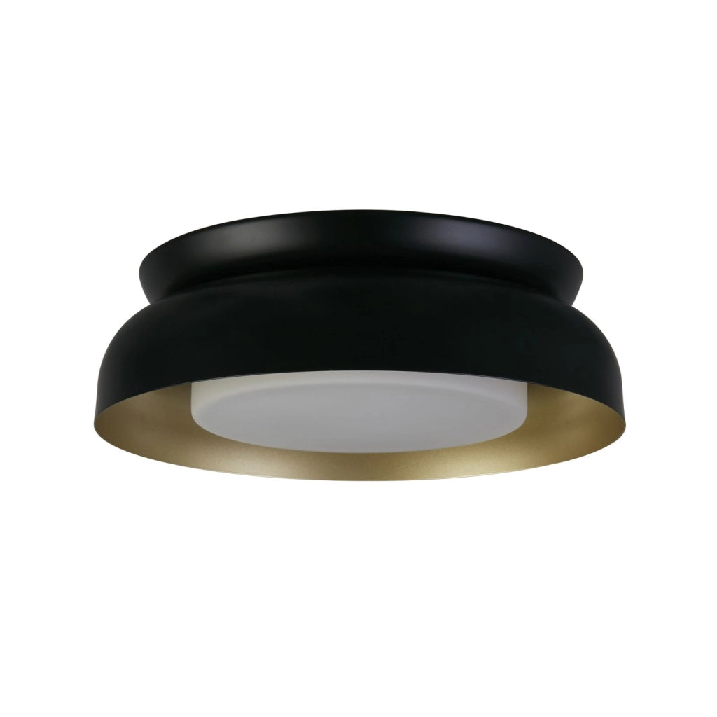 Kendal 2Lt Flush, metallo nero e oro con diffusore satinato
