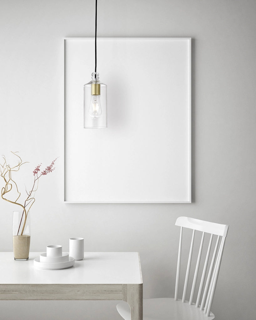 EBE SOSPENSIONE 1 LUCE DIFFUSORE IN VETRO TRASPARENTE ROSONE ORO ATTACCO E27