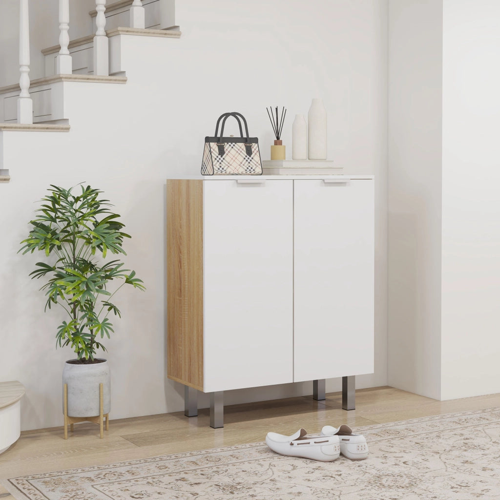 Armadio per Scarpe ¨C zephmum ¨C Bianco Lucido 5 Ripiani