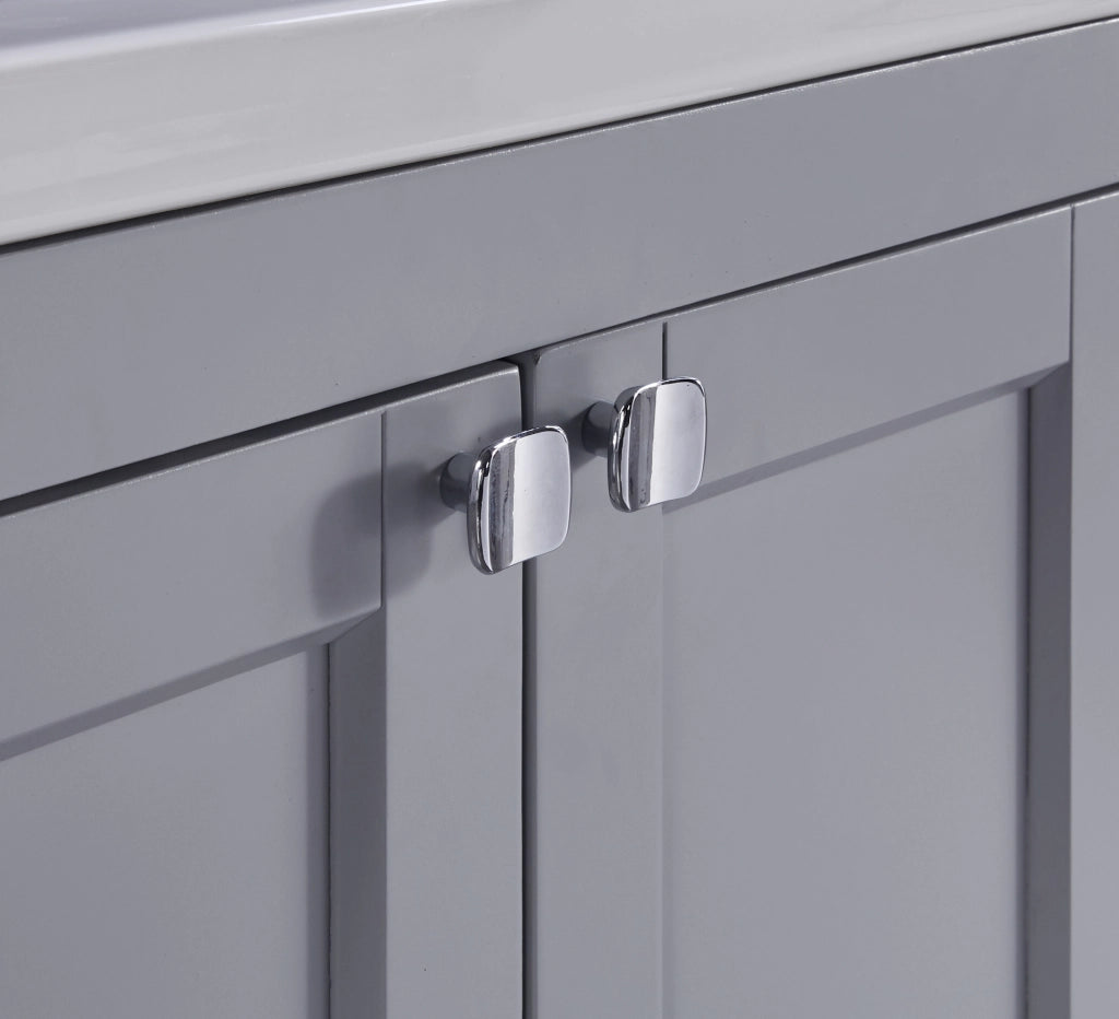 Mobile bagno con lavabo in ceramica 61 cm grigio e bianco