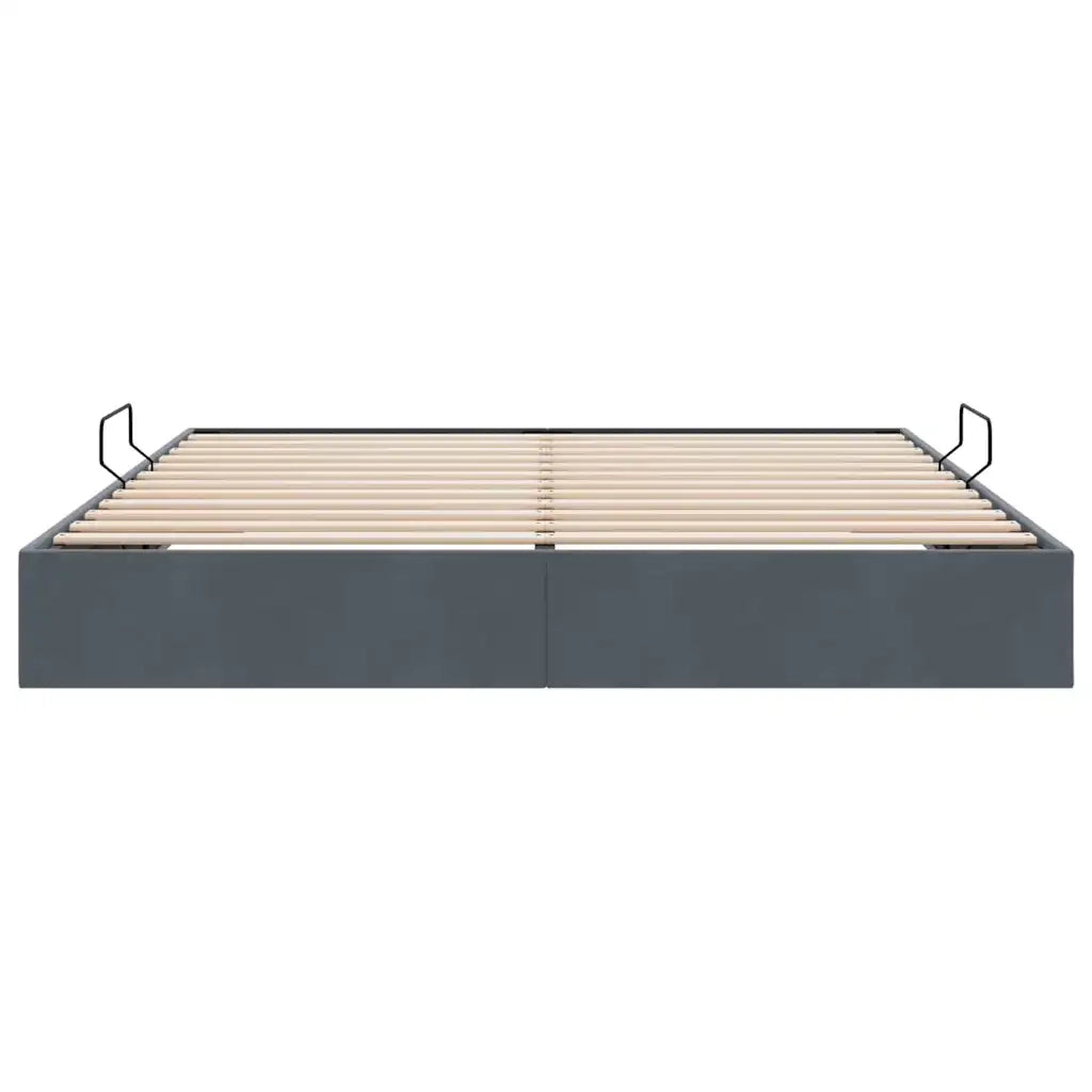 Letto con Contenitore Grigio Scuro 193 x 203 cm Velluto 3370139