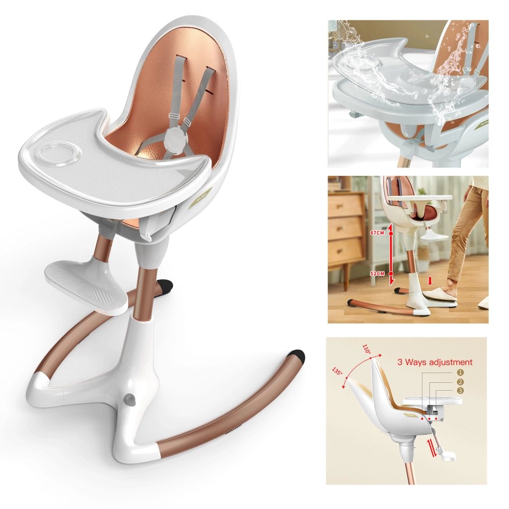 Sedia da pranzo per bambini regolabile con vassoio ¨C Minimal ¨C Bianco