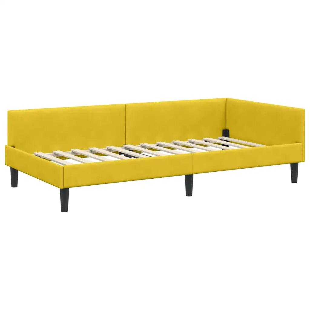 Struttura Letto Angolare con Materasso 2 pcs Giallo Velluto 3393712