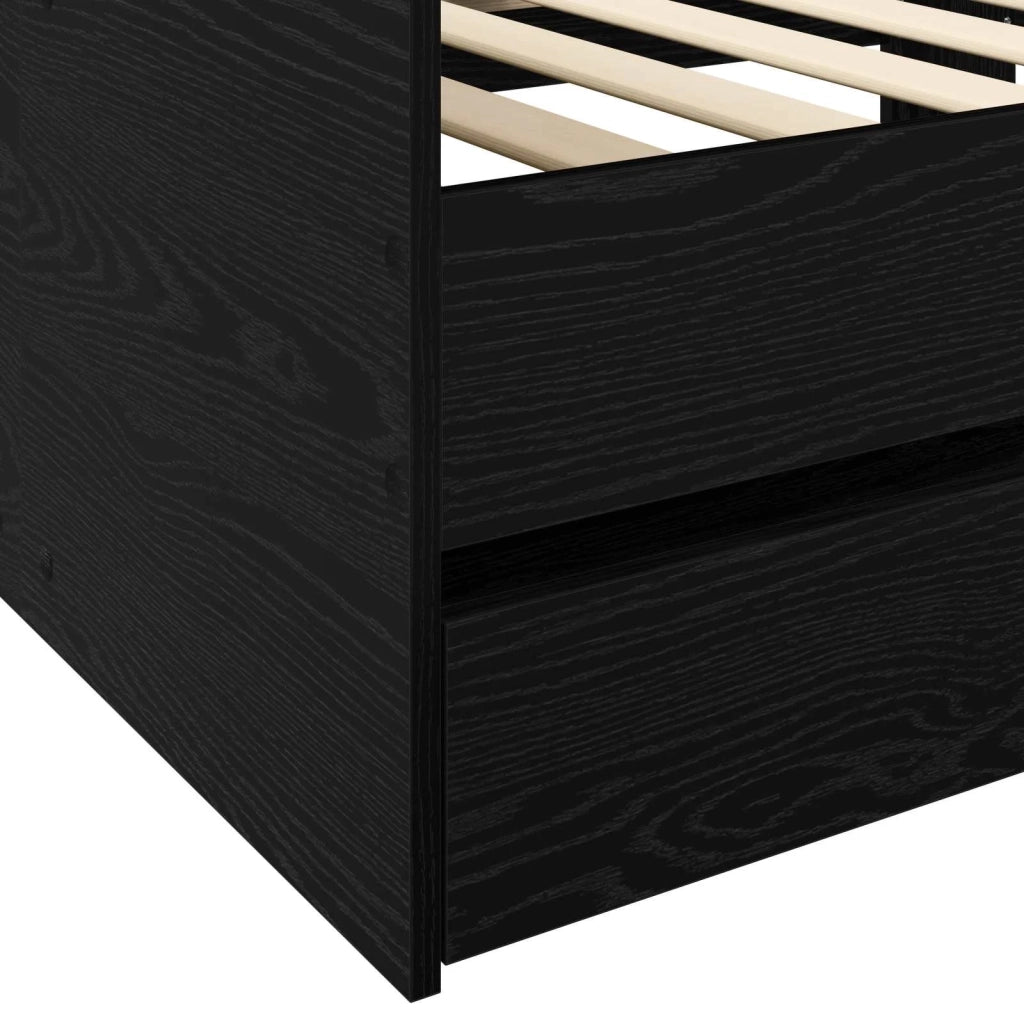Daybed con cassetto Rovere Nero Legno ingegnerizzato 3429643