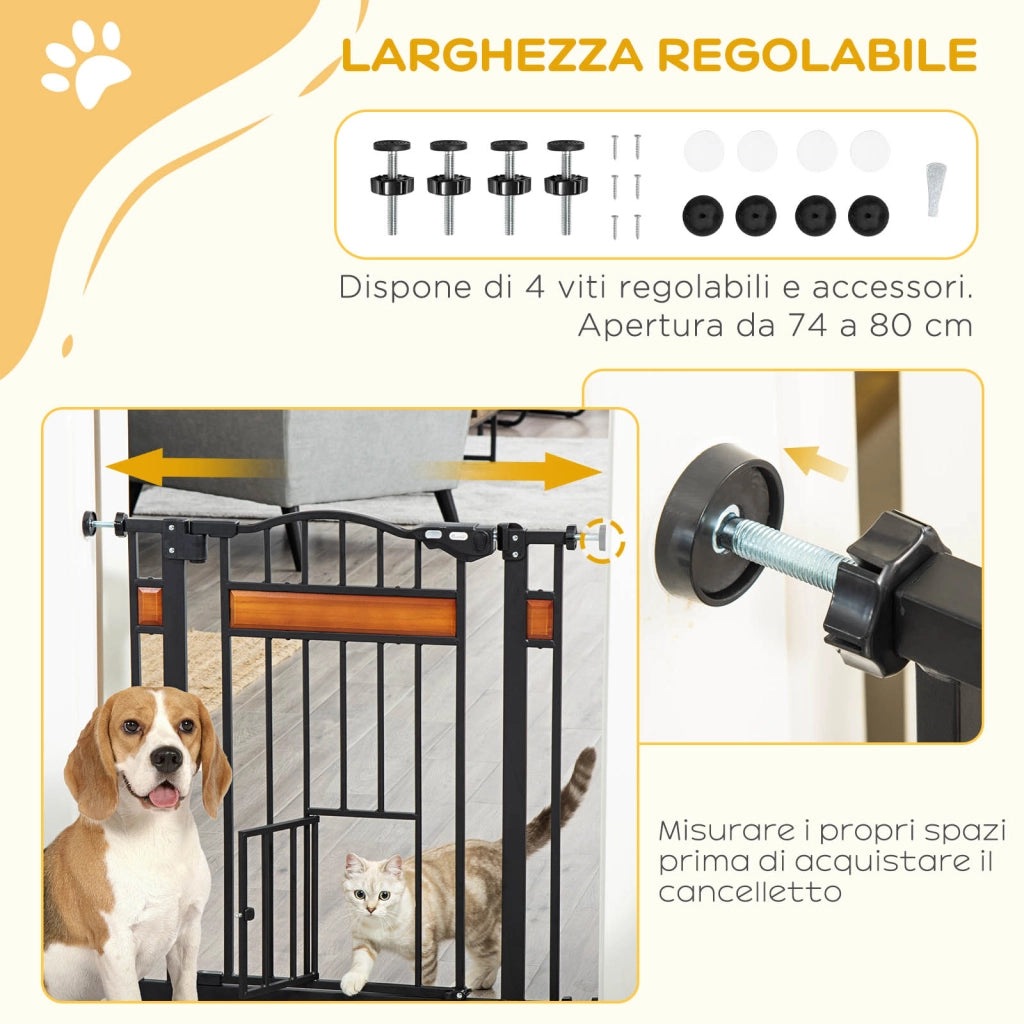 Cancellino per Cani Estensibile ¨C Minimal ¨C Nero 74-80cm