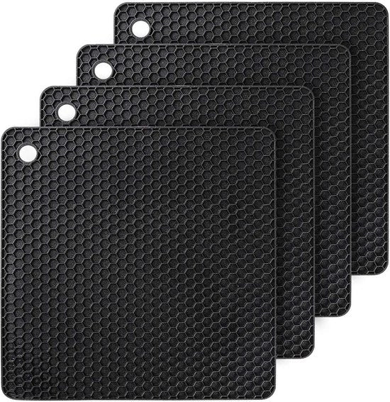 Sostegni in silicone - Resistente al calore e antiscivolo - 4 pezzi - Multicolore - Silicone - 20 cm