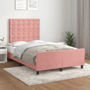 Giroletto con Testiera Rosa 120x200 cm in Velluto 3125994