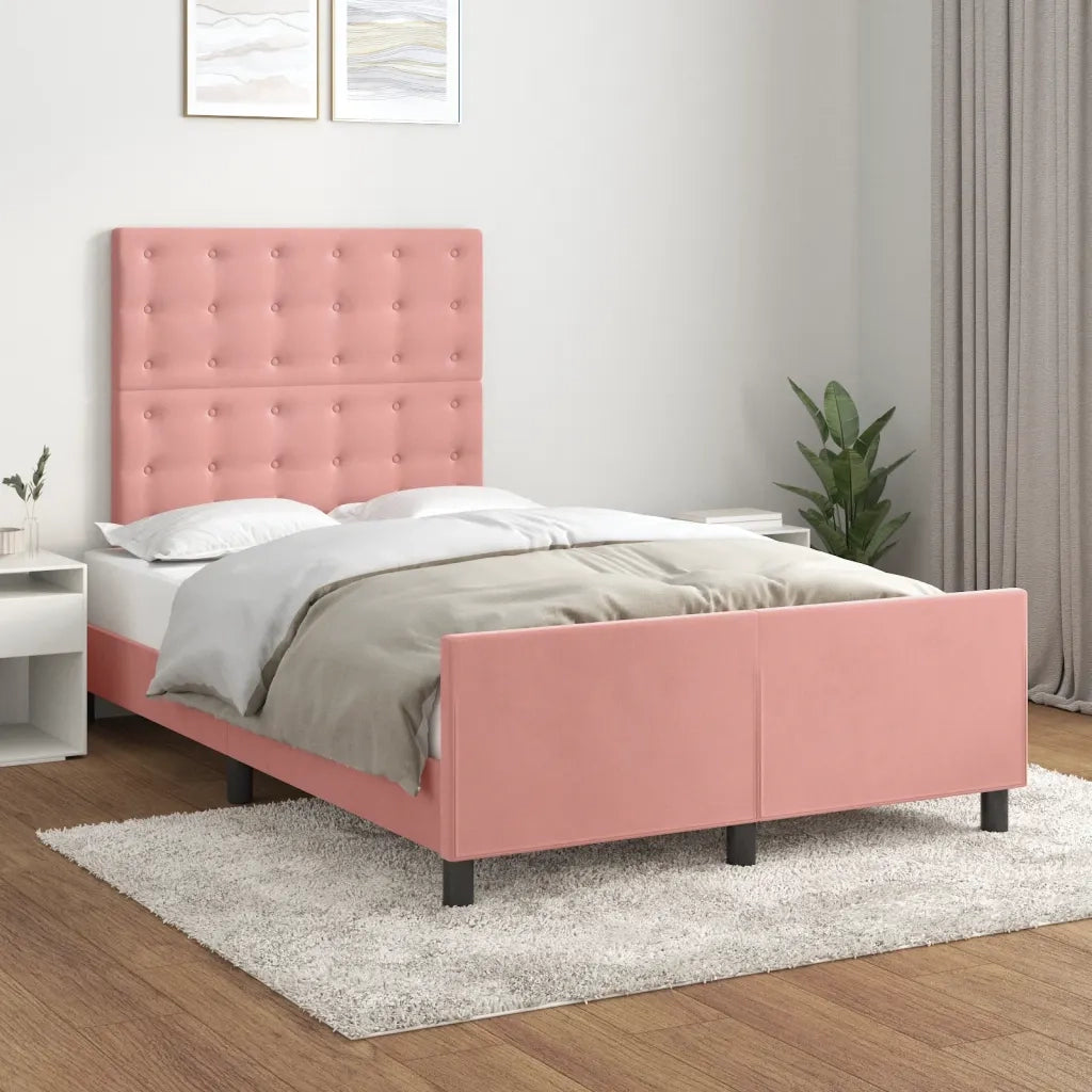 Giroletto con Testiera Rosa 120x200 cm in Velluto 3125994