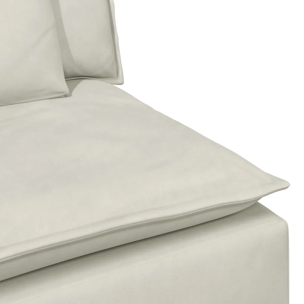 Modulo Centrale Divano Modulare con Cuscini Crema 100 cm 407396