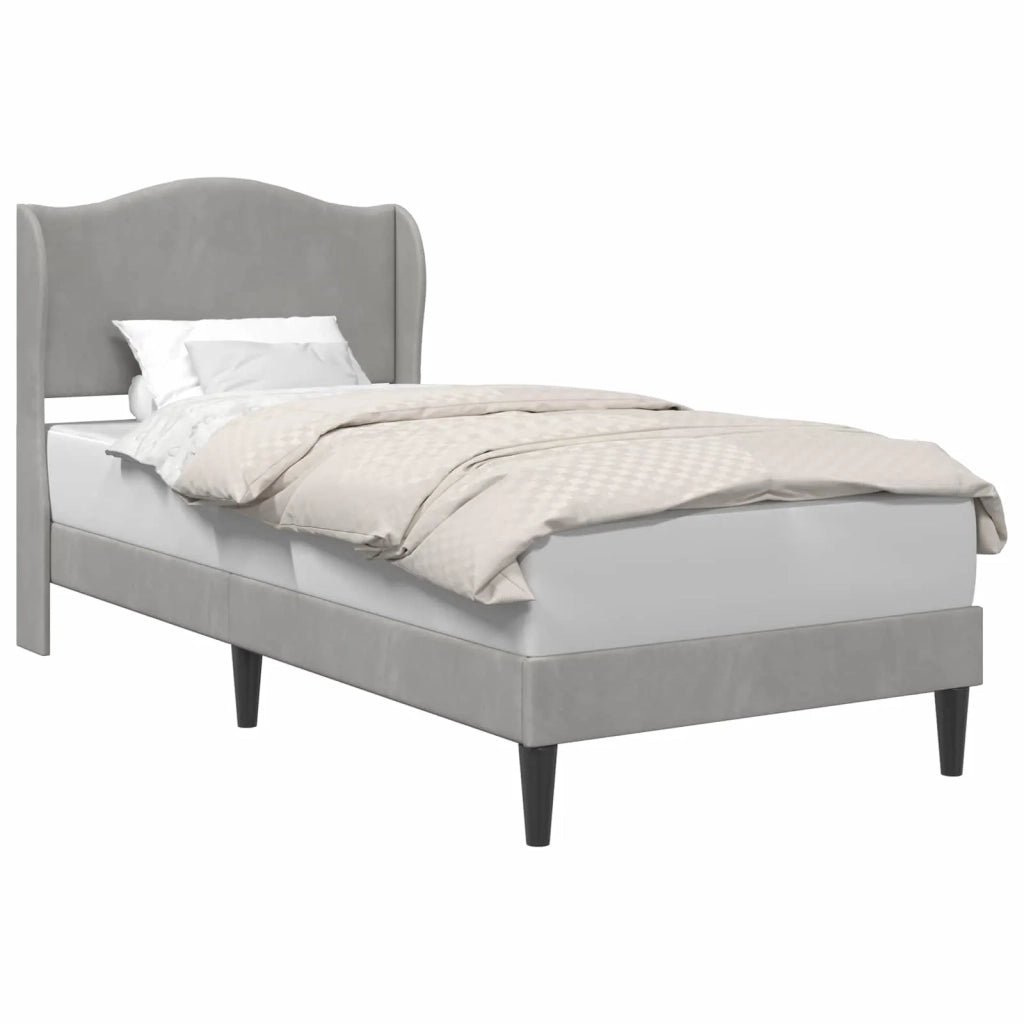 Struttura del letto-Giroletto Grigio Chiaro 90 x 200 cm Velluto 736457