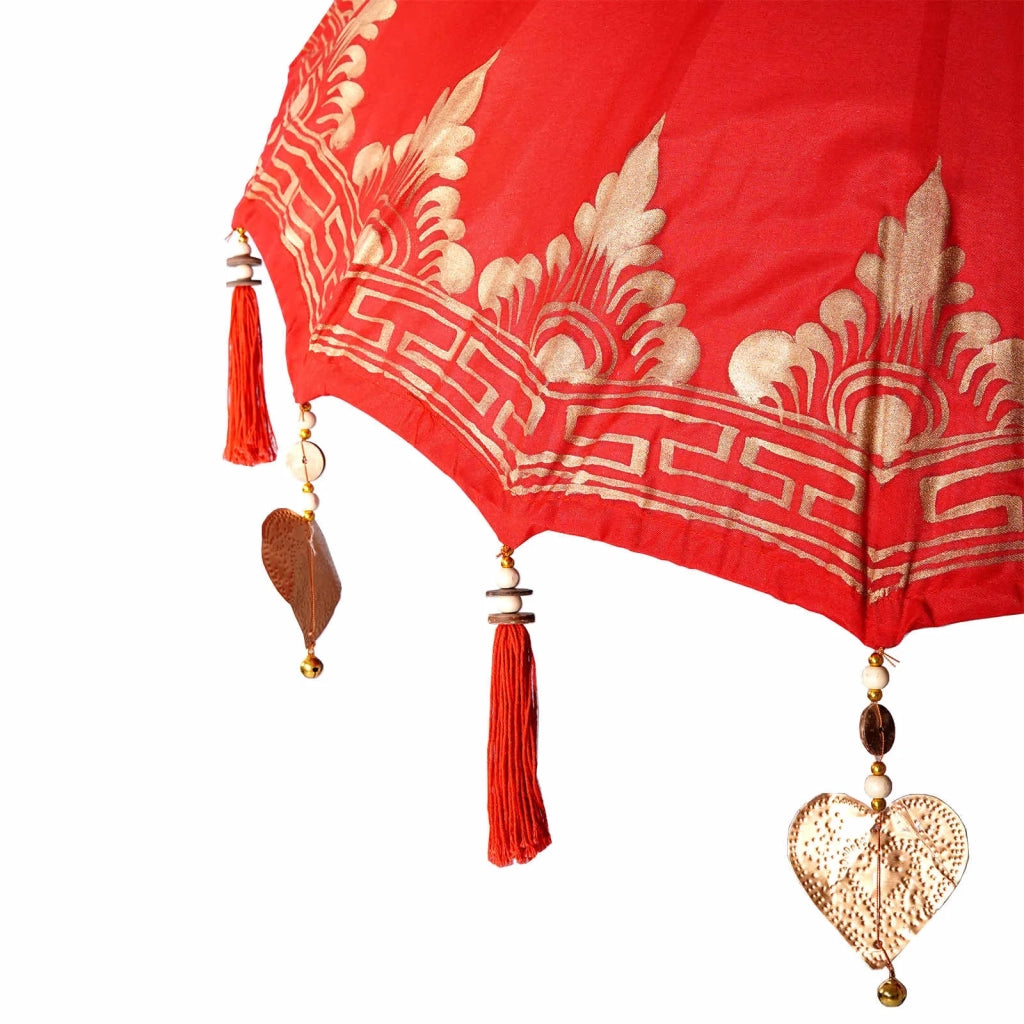 Ombrello balinese con base Rosso 95 x 95 x 260 cm 3356912