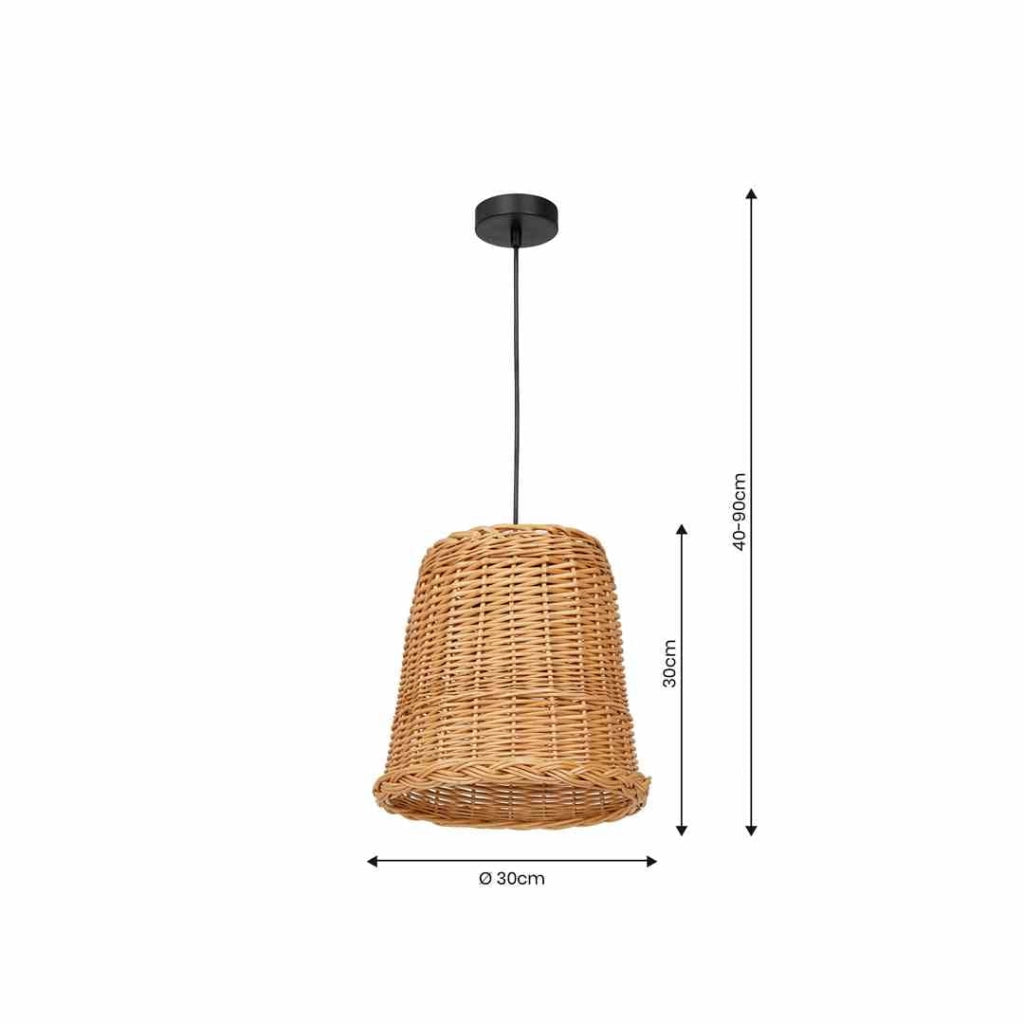 Milagro Vimini lampada sospensione in vimini Ø33 E27