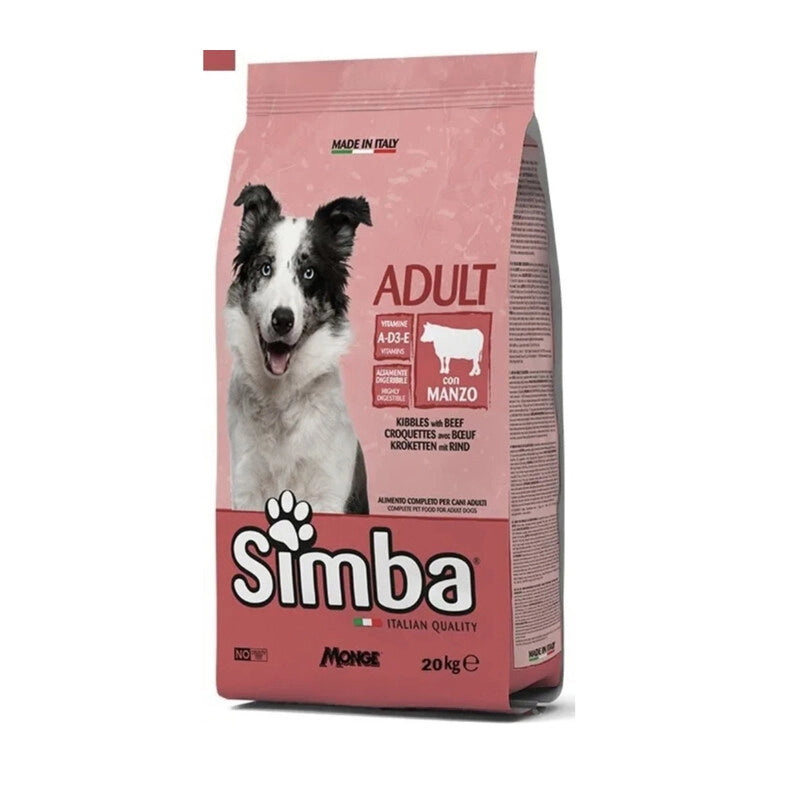 CROCCHETTA CANE MONGE SIMBA 20 KG ADULT MANZO