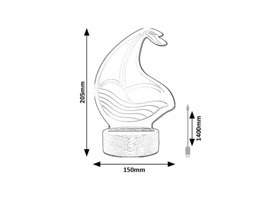 Lampada decorativa Akali barca faggio LED 2W Rabalux