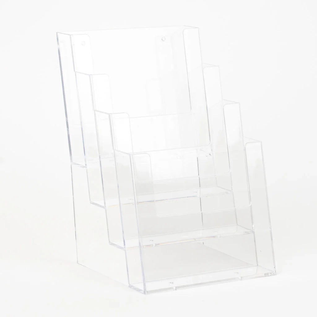 Porta depliant da banco in plexi 4 A5