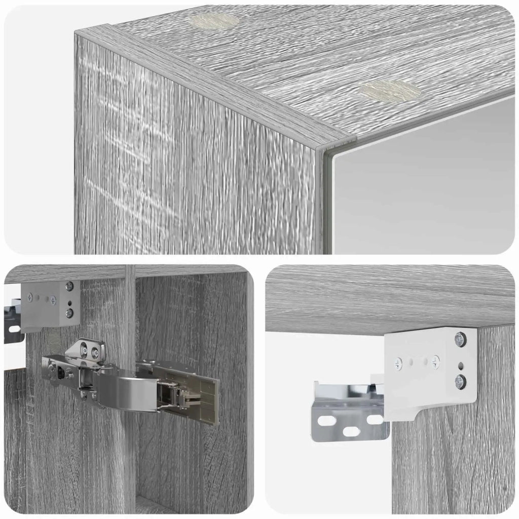 Mobiletto per specchio da Bagno | Armadio da bagno Grigio Sonoma 60 x 14.5 x 70 cm