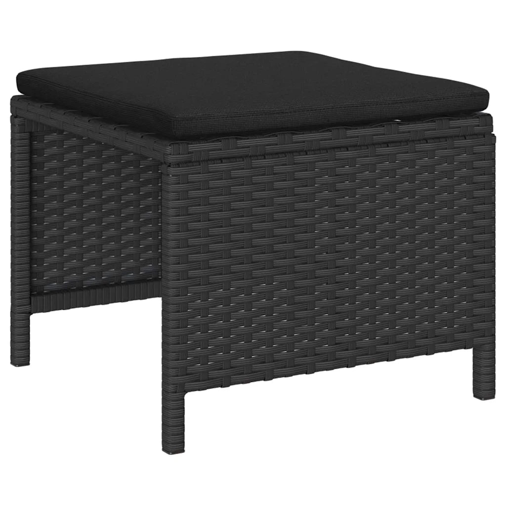 Set Divano da Giardino con cuscino 6 pcs Nero polyrattan 4104700