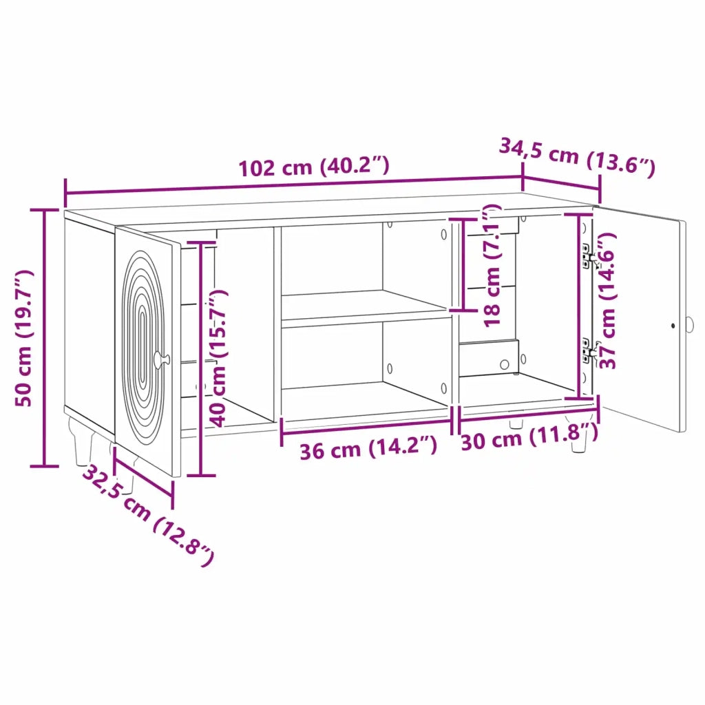 Mobile TV-Credenza per TV Rovere Sonoma 102 x 34,5 x 50 cm Legno ingegnerizzato 434949