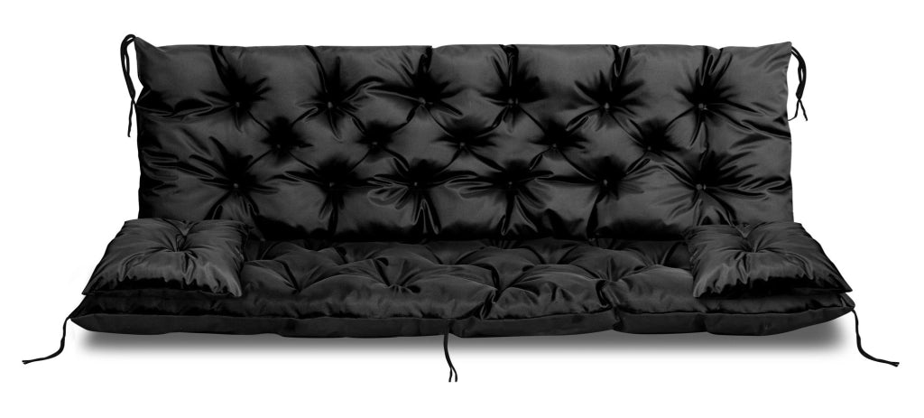 AIO FACTORY Set di cuscini da giardino 150x60 cm Cuscino per cani nero impermeabile