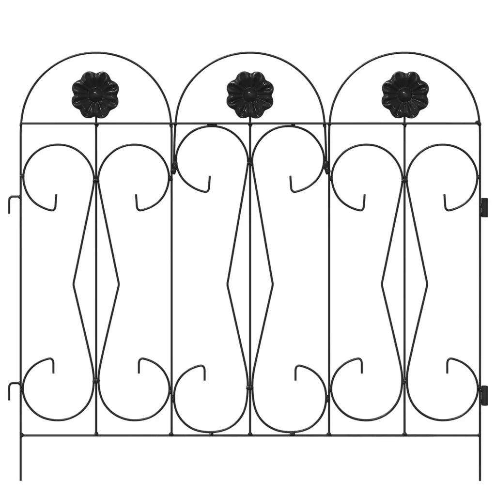 Recinzione per Giardino 5 pcs Nero Acciaio 42021368