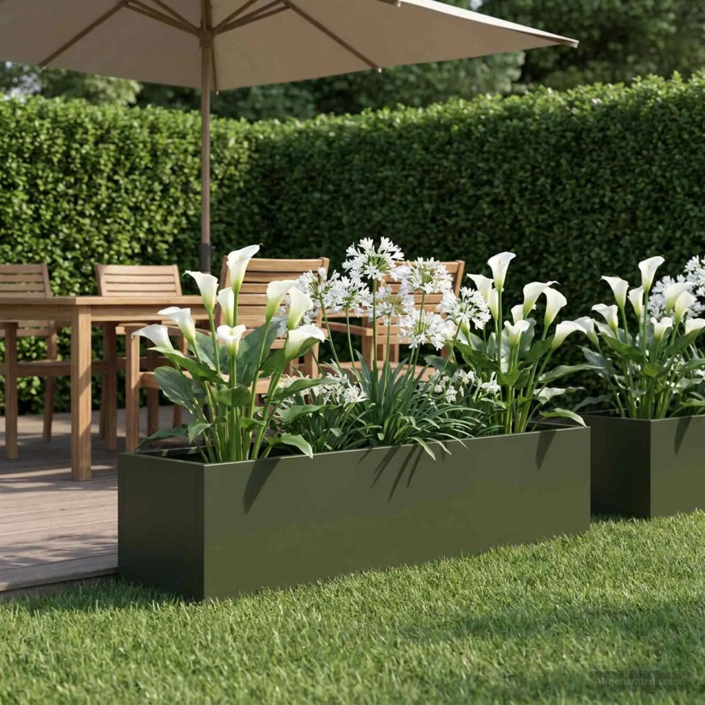 Vaso da giardino Verde Oliva 80 x 20 x 20 cm 8005168