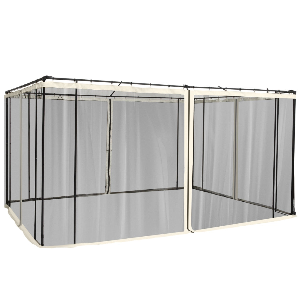 Zanzariera per Gazebo ¨C Minimal ¨C Nero e Beige 335x207cm