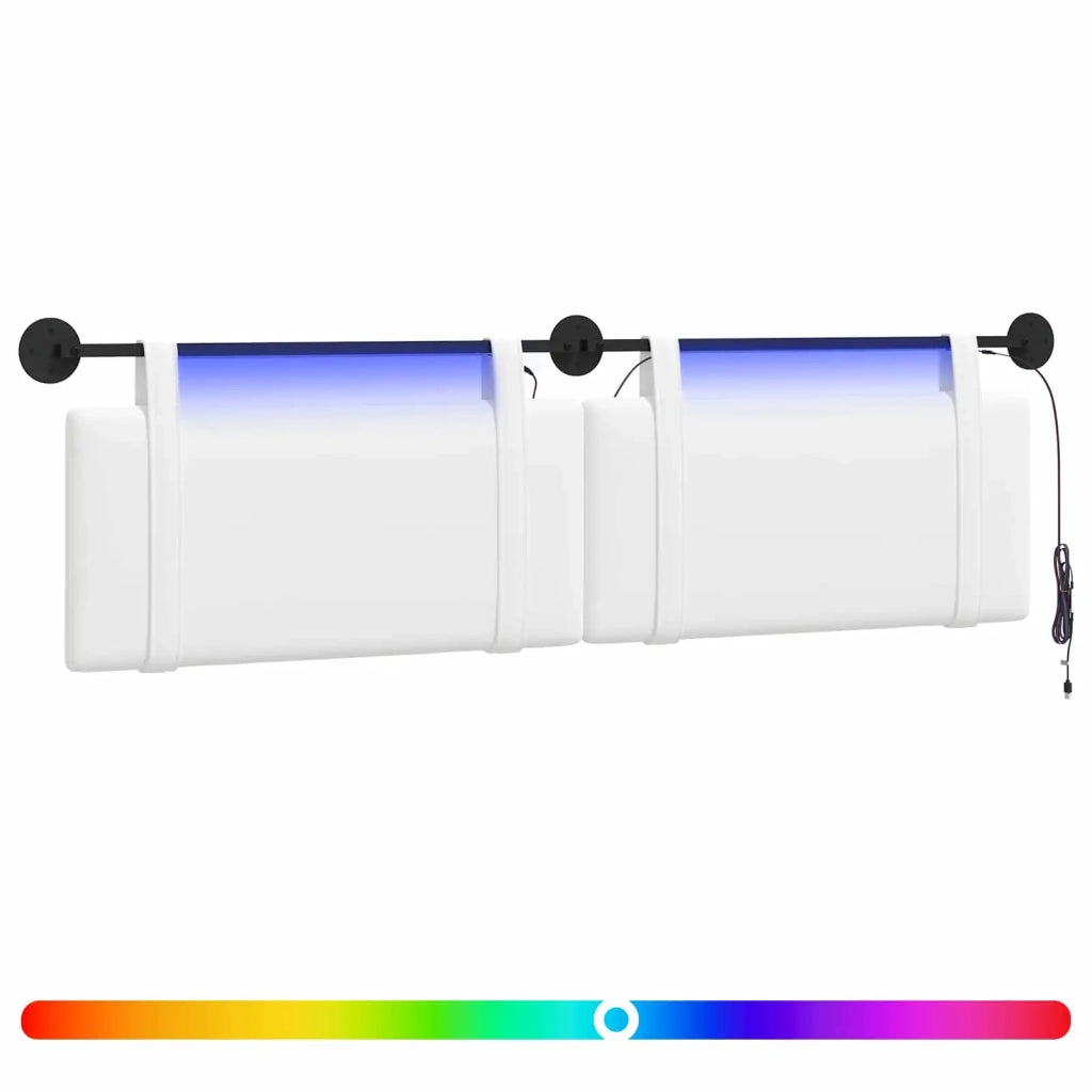 Testiera sospesa Con luce LED Bianco Tessuto 3423976