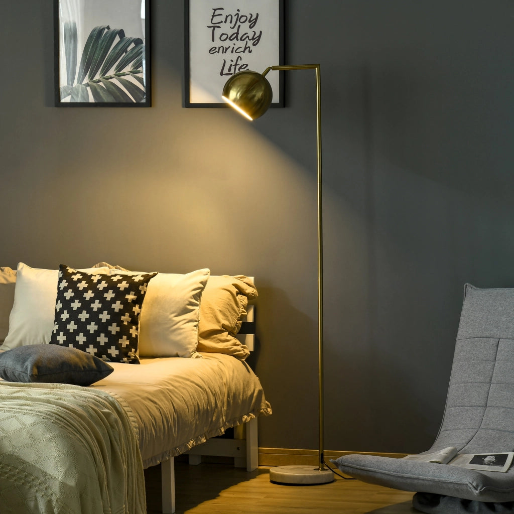 Lampada da Terra Moderna con Paralume Regolabile ¨C Minimal ¨C Oro