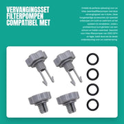 Set di sostituzione per pompe a filtro Intex - Accessori di ricambio - Valvole di scarico/Sediment-valvole di scarico - Gomme O - Materiale ABS - 4 pezzi - Accessori per pompe a filtro